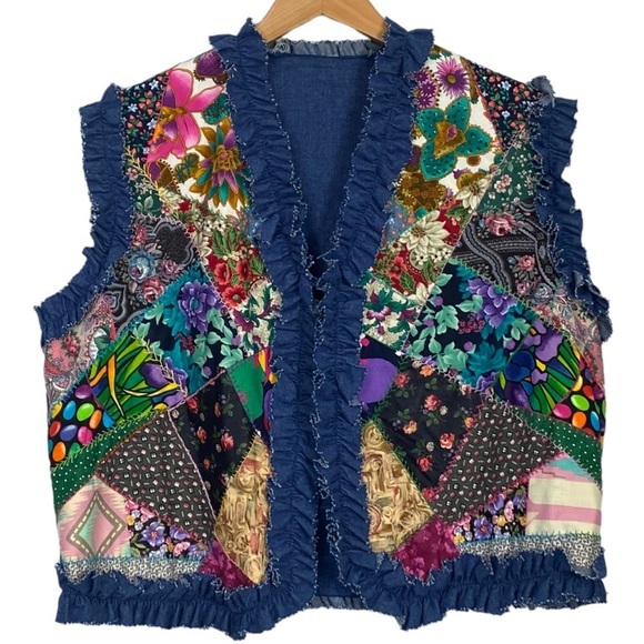 Handmade patchwork vest - Picture 4 of 9